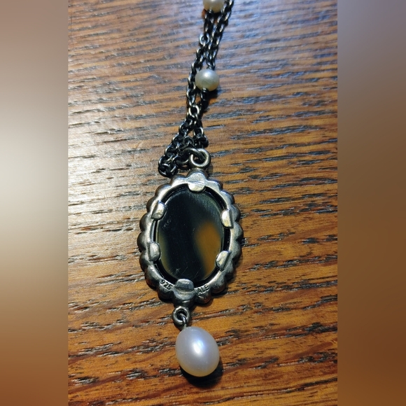Pandora: Rare, Retired Sterling Silver Cameo, Pearl Necklace - Picture 4 of 7